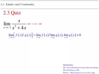 DEFINITION Continuity at a Point f ( x ) is defined on an open interval containing