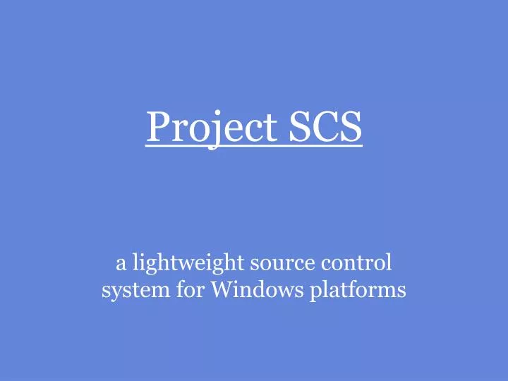 project scs
