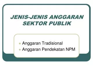 jenis jenis anggaran sektor publik