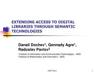 EXTENDING ACCESS TO DIGITAL LIBRARIES THROUGH SEMANTIC TECHNOLOGIES