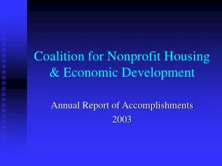Coalition for Nonprofit Housing &amp; Economic Development