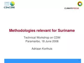 Methodologies relevant for Suriname