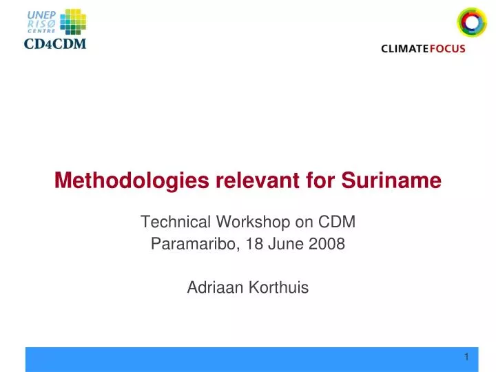 methodologies relevant for suriname
