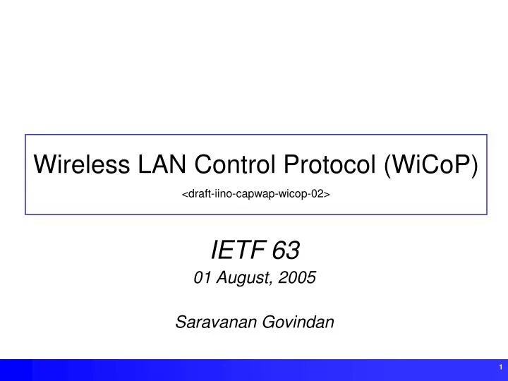 wireless lan control protocol wicop draft iino capwap wicop 02