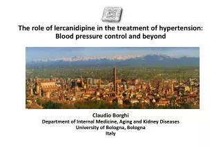 The role of lercanidipine in the treatment of hypertension: Blood pressure control and beyond