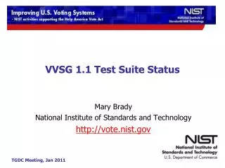 VVSG 1.1 Test Suite Status