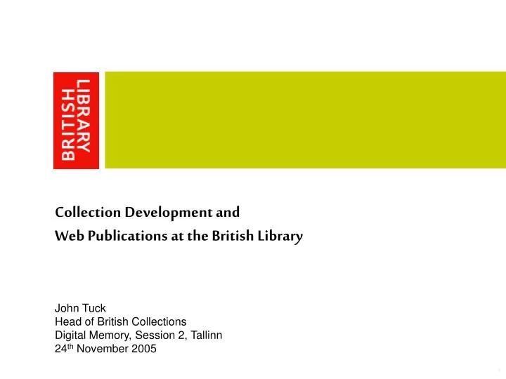 collection development and web publications at the british library