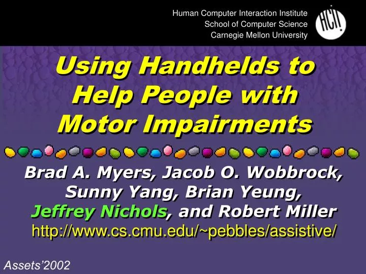 using handhelds to help people with motor impairments