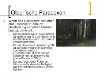 olber sche paradoxon