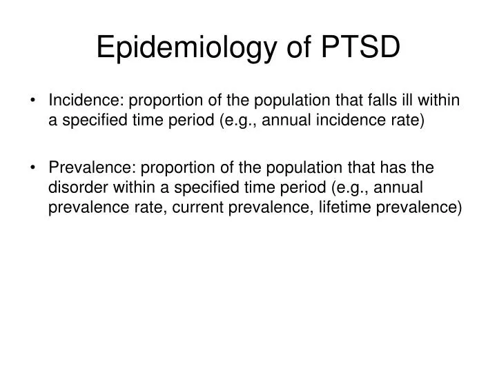 epidemiology of ptsd