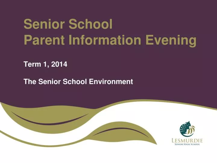 senior school parent information evening