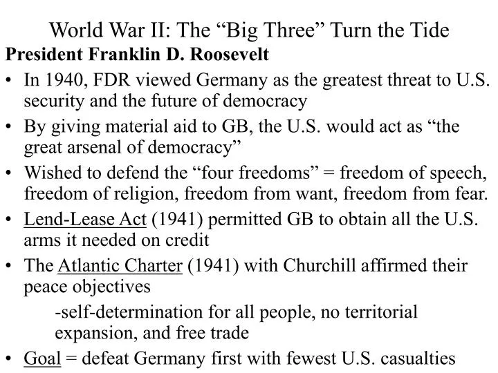 world war ii the big three turn the tide