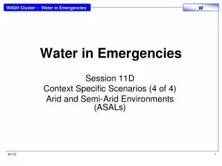 Water in Emergencies