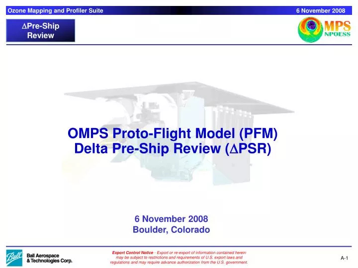 omps proto flight model pfm delta pre ship review d psr