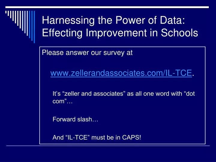 harnessing the power of data effecting improvement in schools