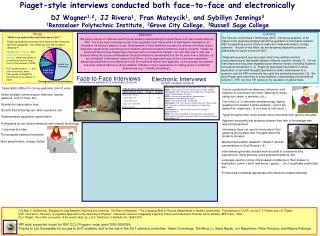 Piaget-style interviews conducted both face-to-face and electronically