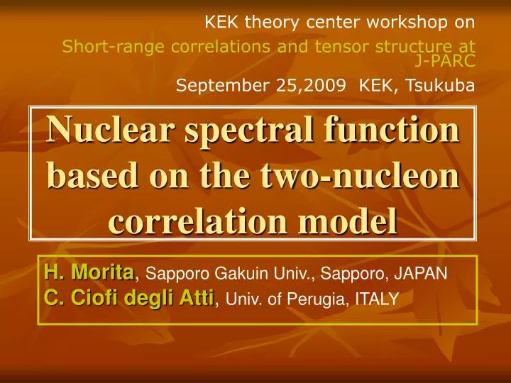nuclear spectral function based on the two nucleon correlation model