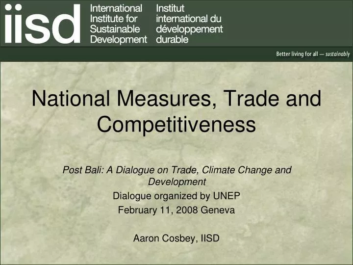national measures trade and competitiveness