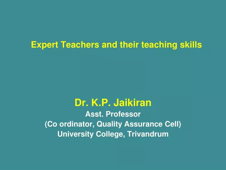 expert teachers and their teaching skills