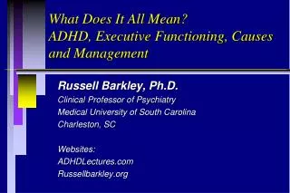 What Does It All Mean? ADHD, Executive Functioning, Causes and Management