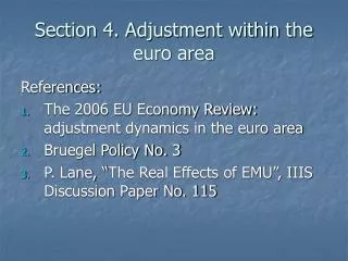 Section 4. Adjustment within the euro area