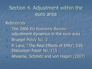 Section 4. Adjustment within the euro area