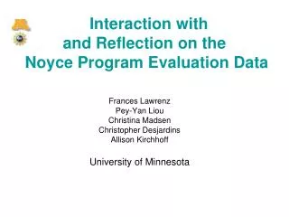 Interaction with and Reflection on the Noyce Program Evaluation Data