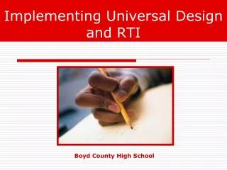 Implementing Universal Design and RTI