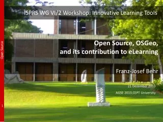 ISPRS WG VI/2 Workshop: Innovative Learning Tools