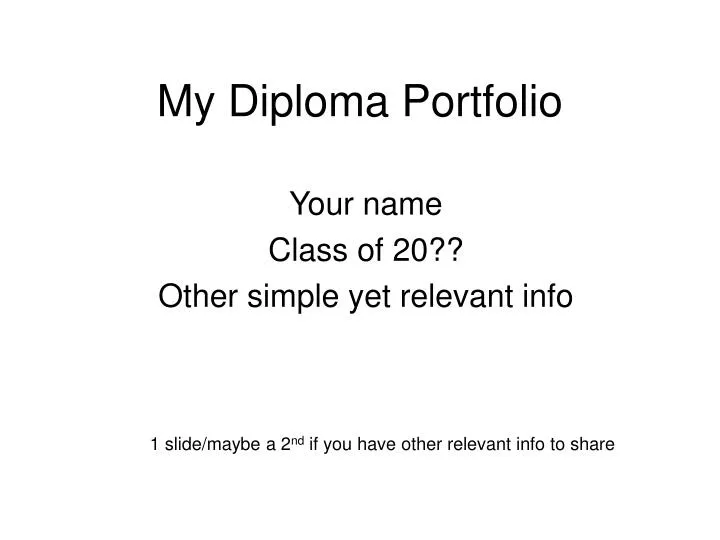 my diploma portfolio