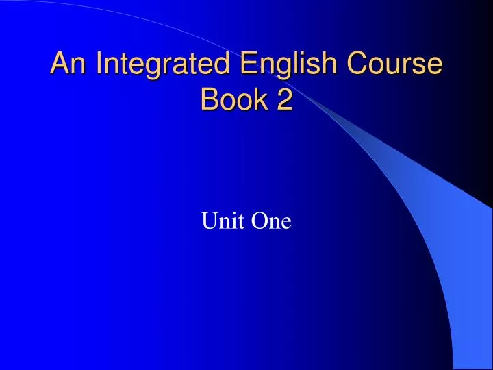 an integrated english course book 2
