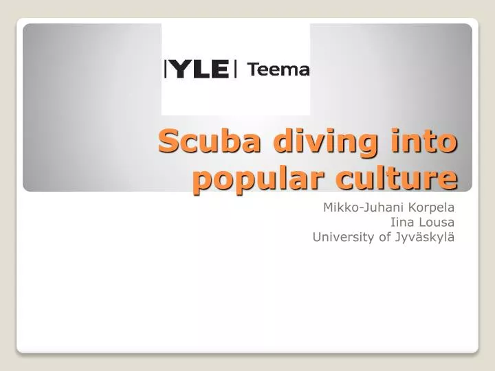 scuba diving into popular culture