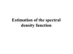 Estimation of the spectral density function - slide 1