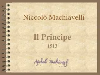 niccol machiavelli