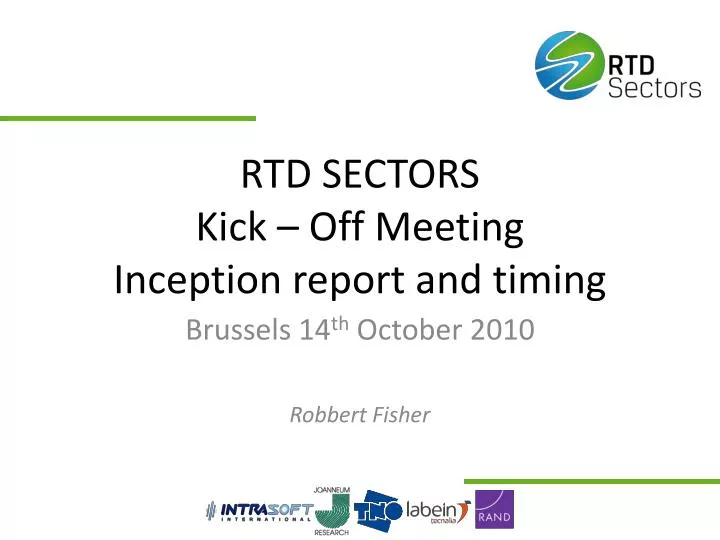 rtd sectors kick off meeting inception report and timing