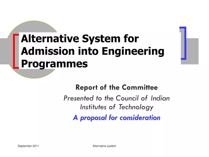 alternative system for admission into engineering programmes