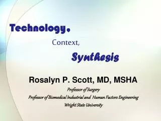Technology , Context, Synthesis