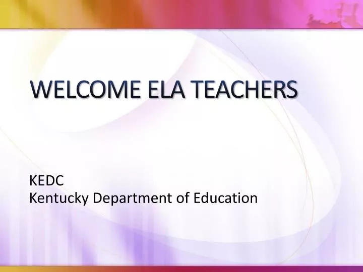 welcome ela teachers