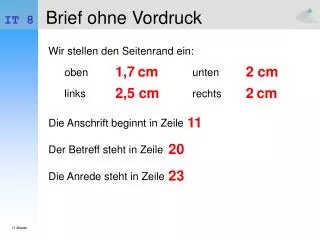 brief ohne vordruck