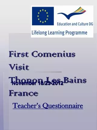 First Comenius Visit Thonon Les Bains France