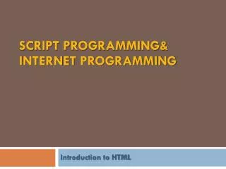 script programming internet programming