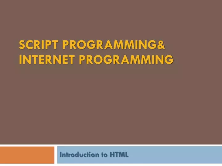 PPT - Script Programming& Internet Programming PowerPoint Presentation ...