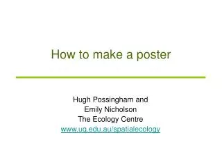 How to make a poster