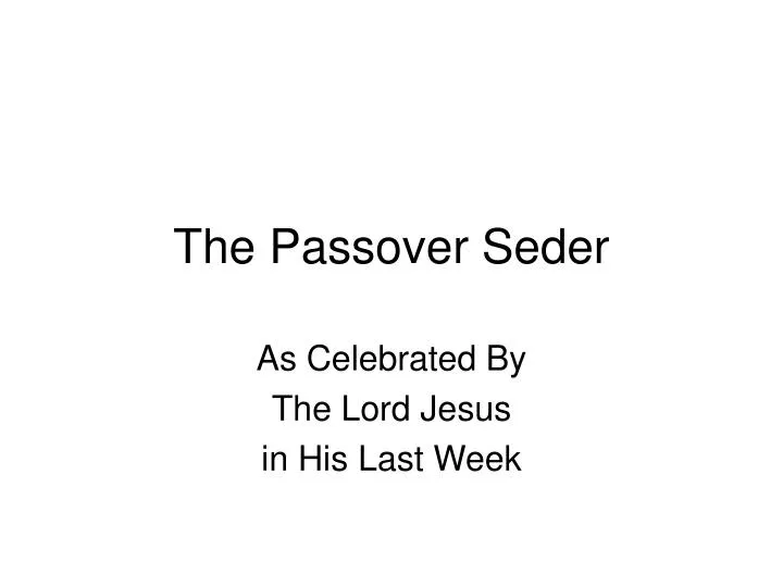 the passover seder