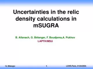 Uncertainties in the relic density calculations in mSUGRA