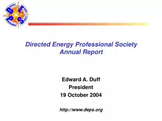 Directed Energy Professional Society Annual Report