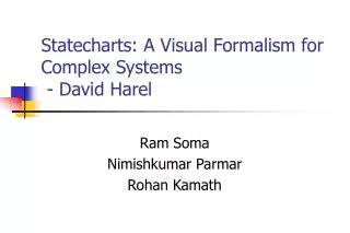 Statecharts: A Visual Formalism for Complex Systems - David Harel