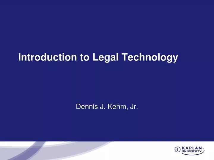 introduction to legal technology