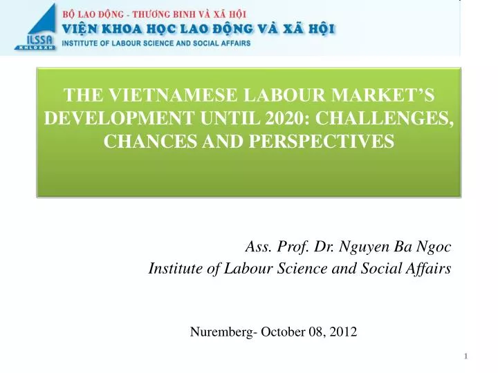 ass prof dr nguyen ba ngoc institute of labour science and social affairs nuremberg october 08 2012