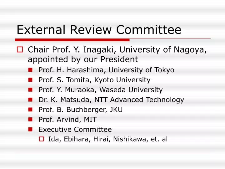 external review committee